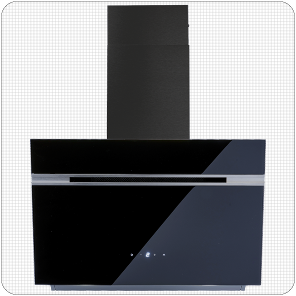 PKM S9-60 ABTZ Dunstabzugshaube, 60 cm Breite, Glas, schwarz, Touch